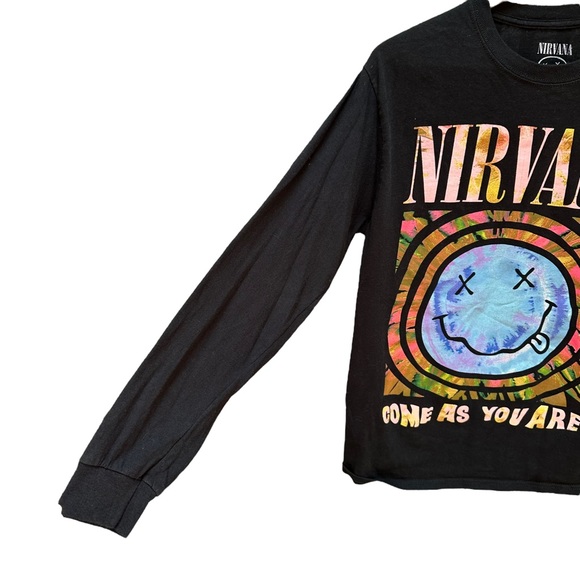 Nirvana Come As You Are Long Sleeve Black Graphic T-Shirt Mens Size Small - Picture 3 of 6